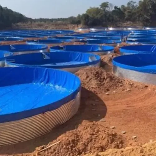 Alternative view of Above Ground Tarpaulin Fish Pond test 002