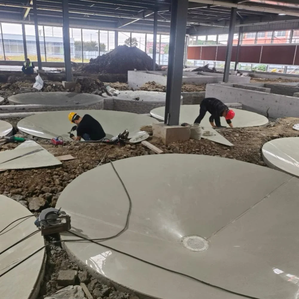 PP fish tank installation steps 3- On-site bottom welding