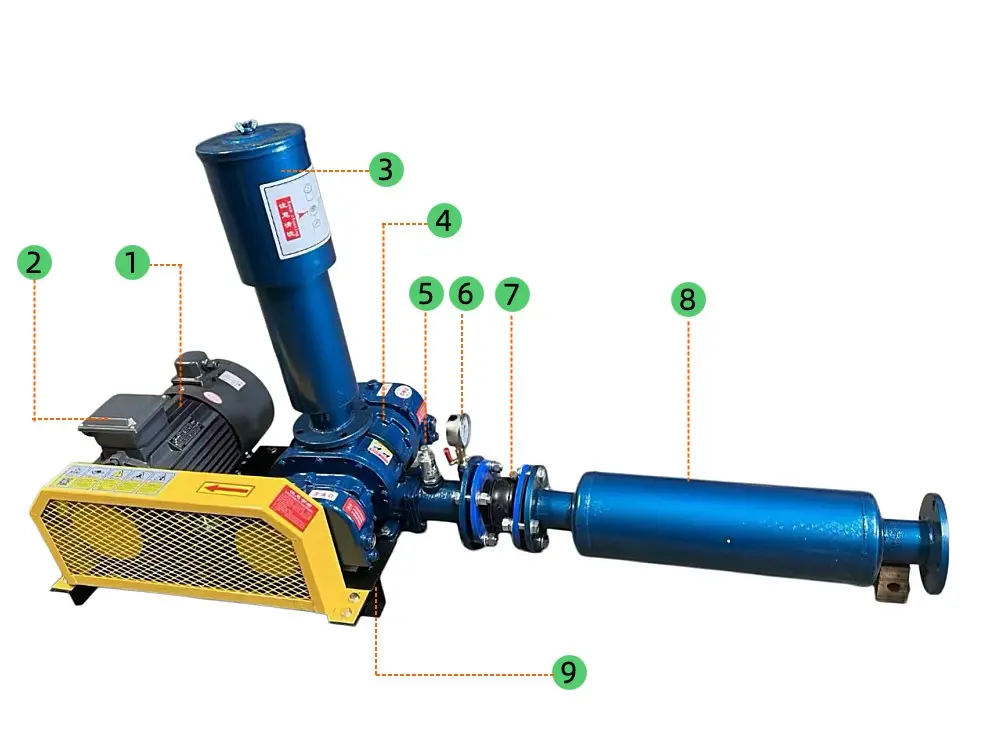 Roots Blower for Aquaculture structure display
