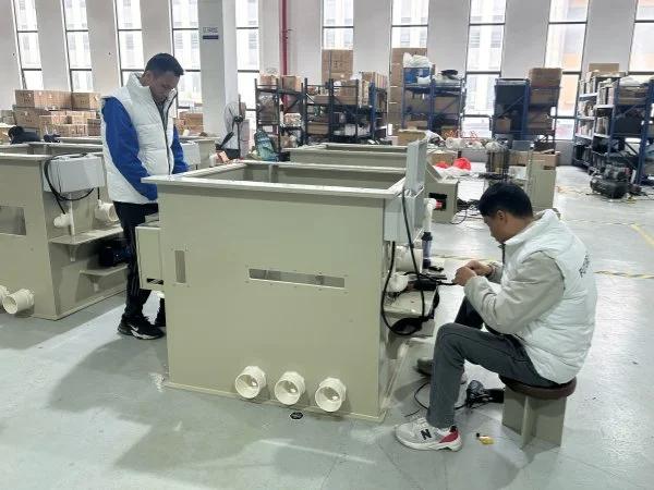 Centrifugal Drum Filter Aquaculture - Motor and Cleaning Pump Installation