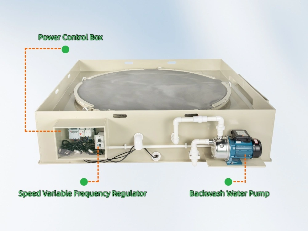 Side view of Compass Dynamic Gravity Fed Drum Filter